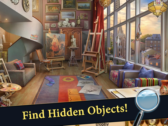 Hidden Objects Mystery Society iPad app afbeelding 1