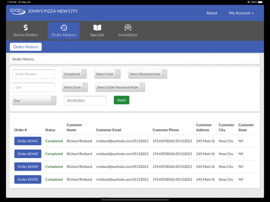 SOOP online ordering system iPad screenshot 7 - Business app