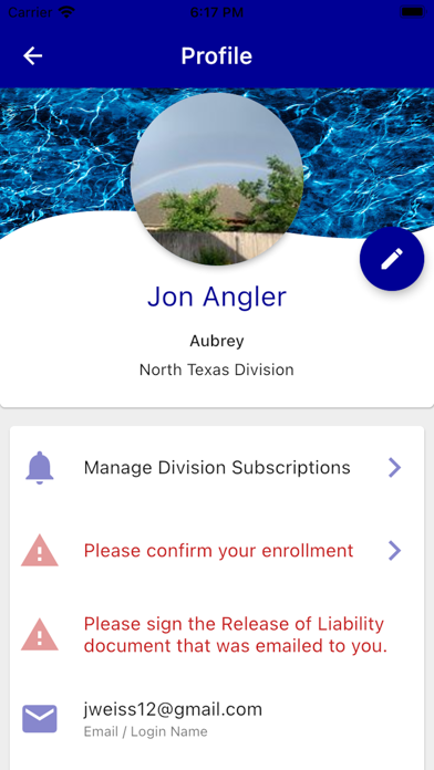 Texas HS Bass Association Screenshot