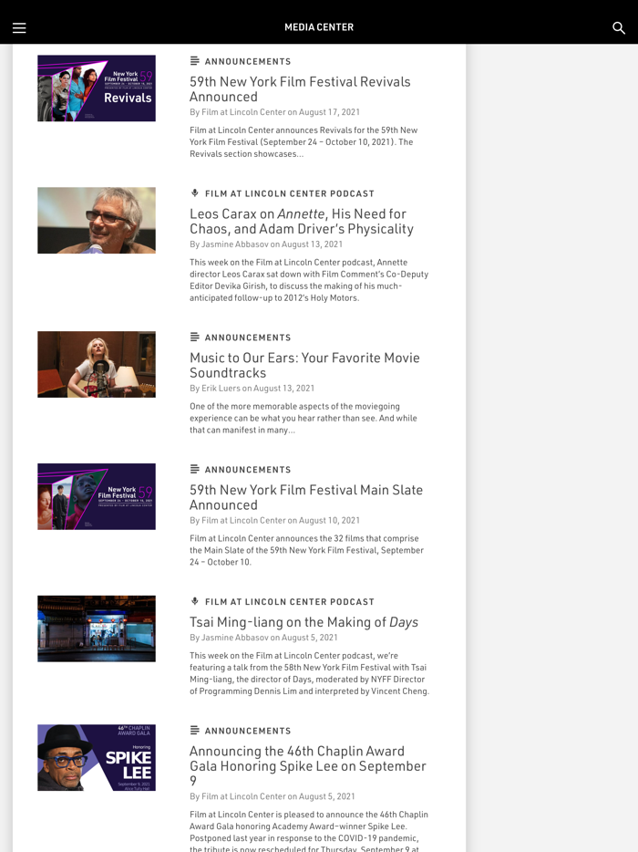 Film at Lincoln Center