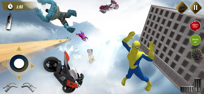 Spider Hero Motor Bike Stunt