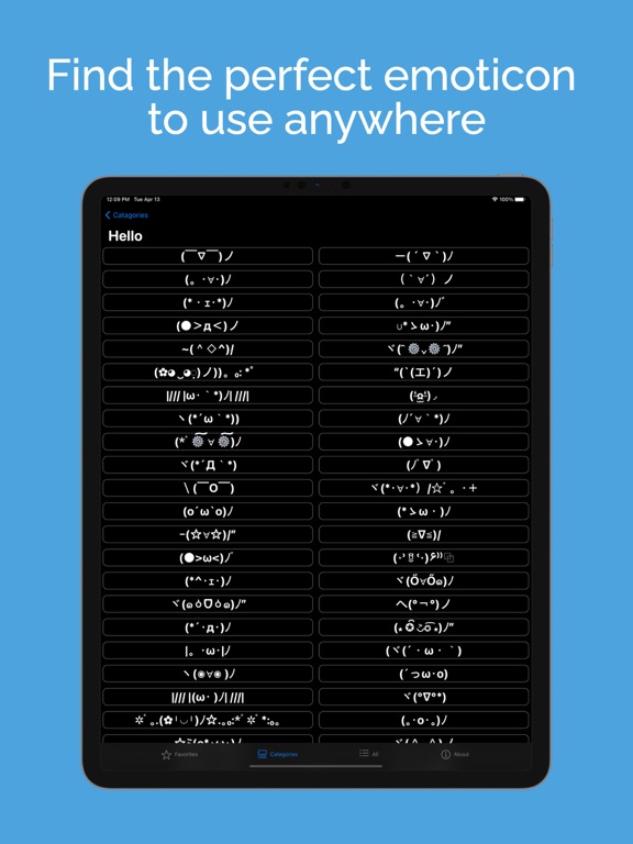 Emoticon Search iPad screenshot 4 - Utilities app