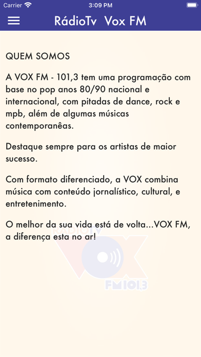 Rádio Vox Fm 101,3 - Catanduva Screenshot