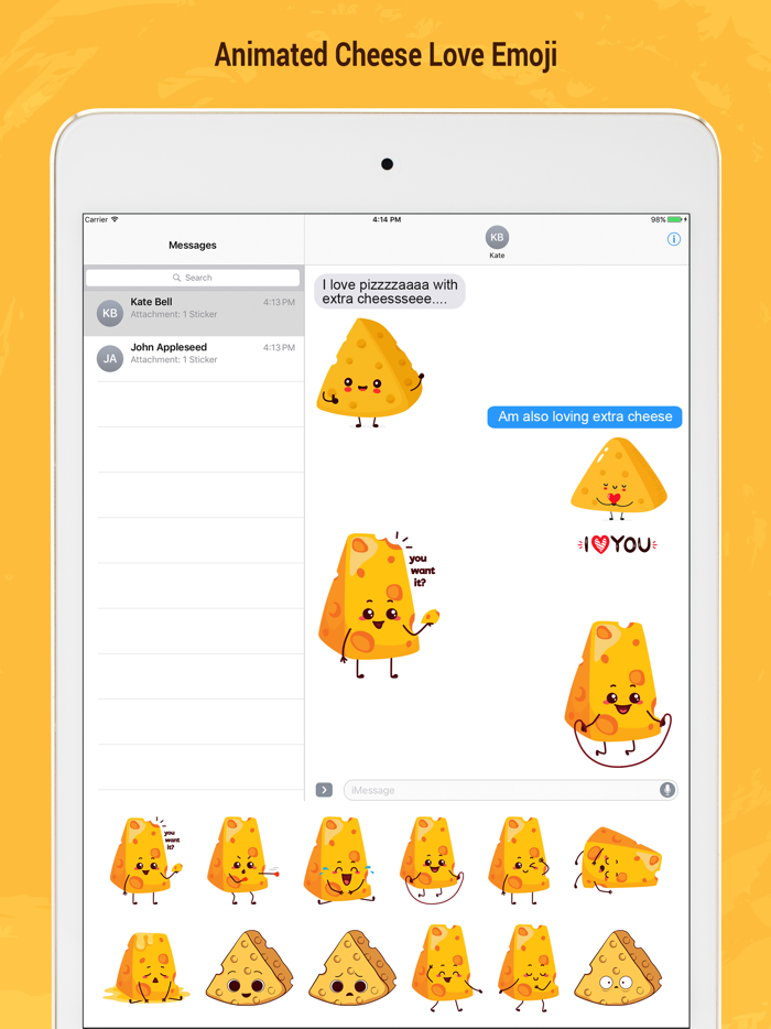 Animated Cheese Love Emoji