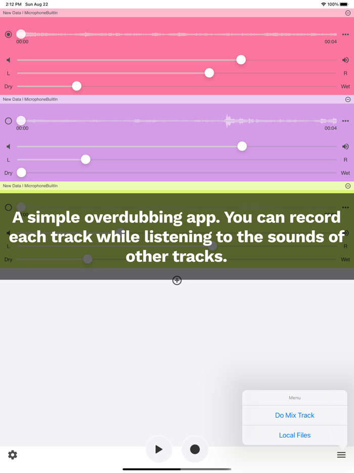 Overdubbing - EasyMixRecorder