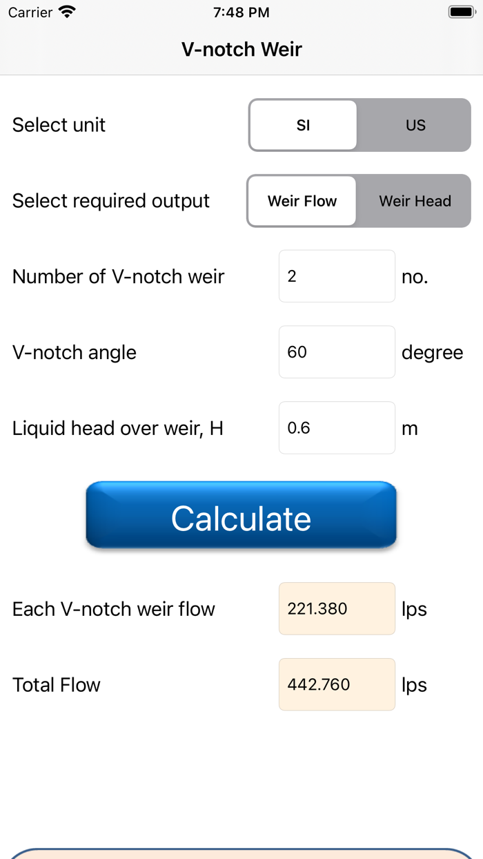 V-notch Weir