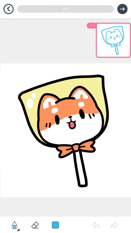 漫芽糖简笔画-二次元绘画填色涂鸦 screenshot-4