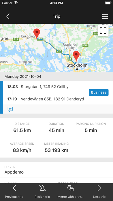 Entré Vehicle Screenshot