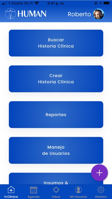 Human Salud Historia Clínica Screenshot