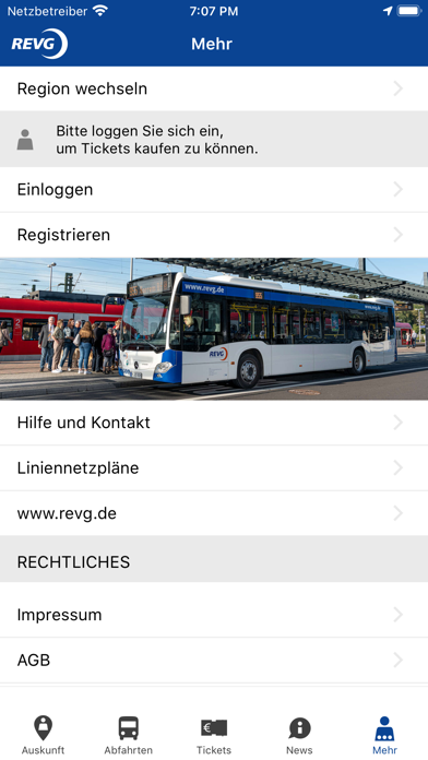 REVG Fahrplan & HandyTicket Screenshot