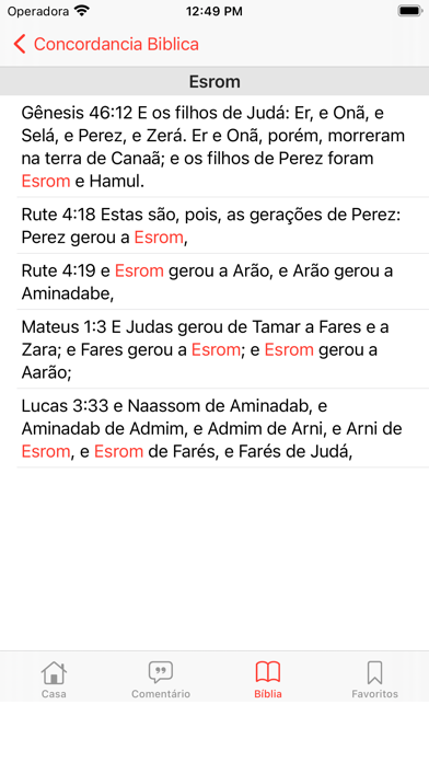 Concordância da Bíblia Screenshot