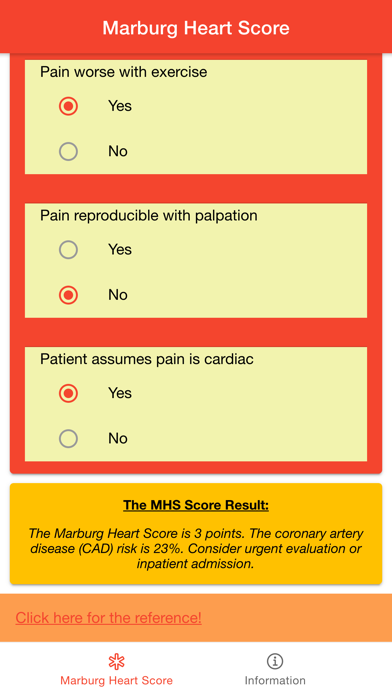 Cardiology Marburg Heart Score Screenshot