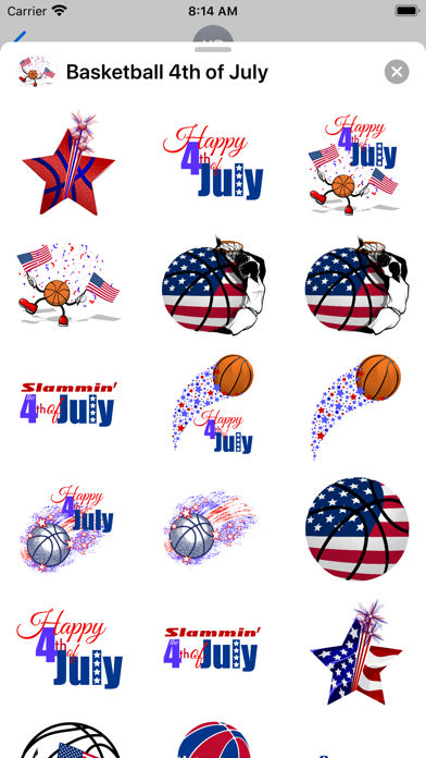 Screenshot #1 pour Basketball 4th of July Sticker