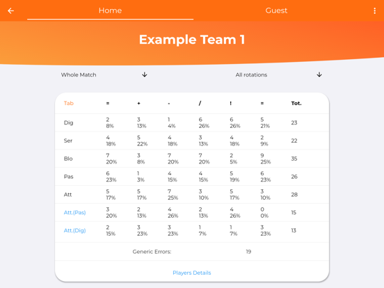 Volleyball Scout iPad screenshot 4 - Sports app