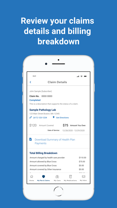 BCBSMA MyBlue Member App Screenshot