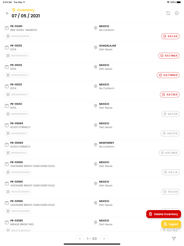 Conteo de Inventario FX