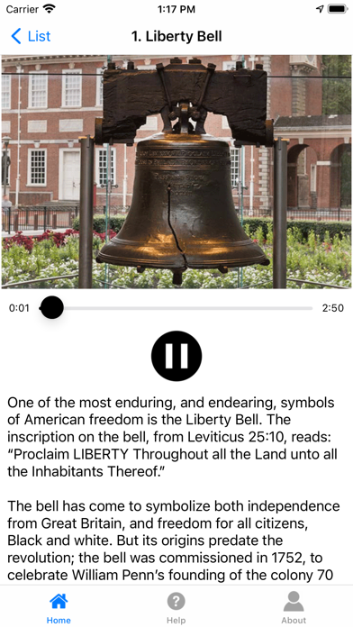 Philadelphia History Tour Screenshot