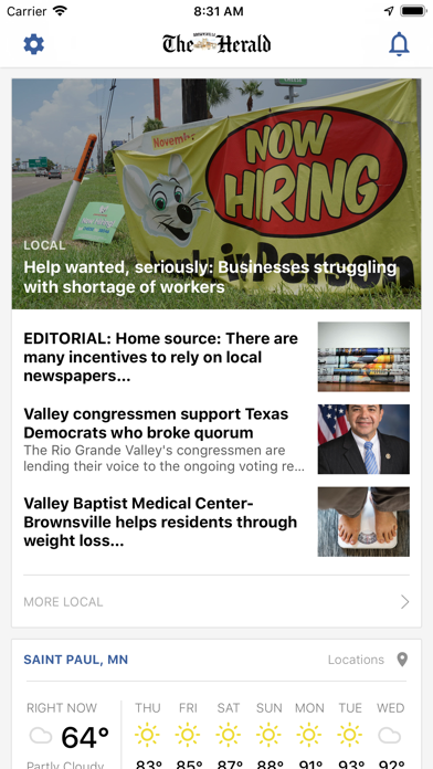 The Brownsville Herald News Screenshot