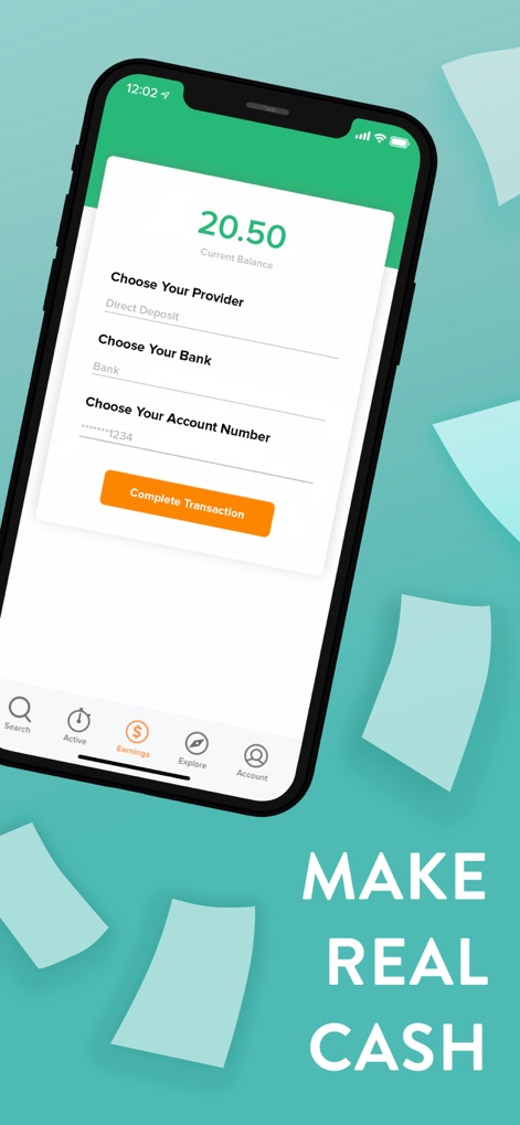 Field Agent - La captura exhibe la funcionalidad de cobro de la aplicación, mostrando el 'Saldo actual' del usuario y las opciones para el depósito directo de ganancias, asegurando un proceso de pago claro y eficiente.