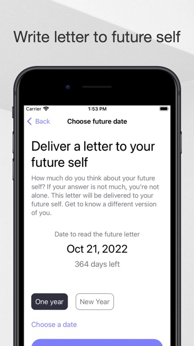 Write letter to future myself Screenshot