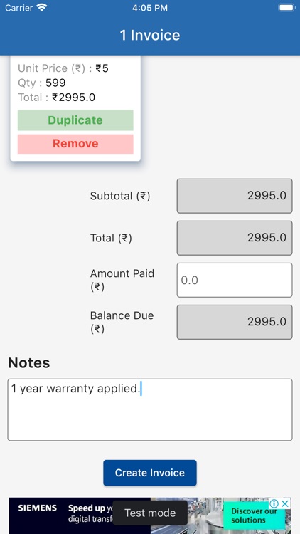 Invoices Creator