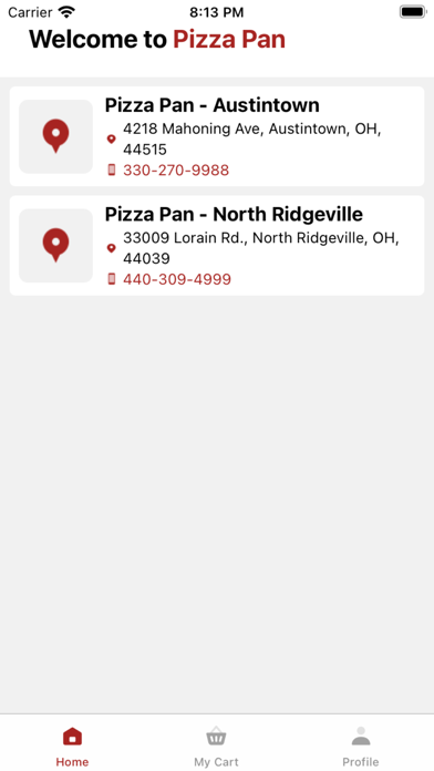 Pizza Pan - Restaurant Screenshot