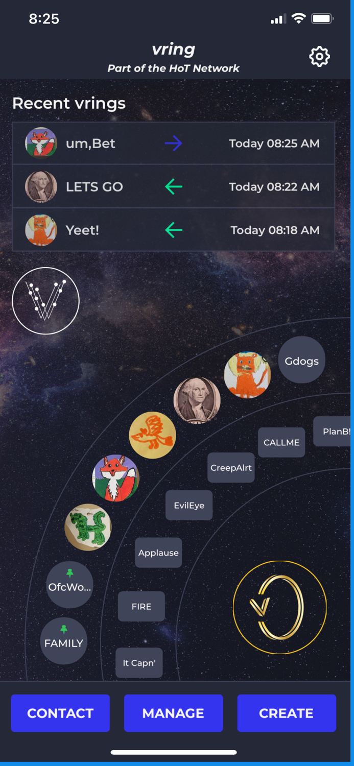 vring secretive vibe messages