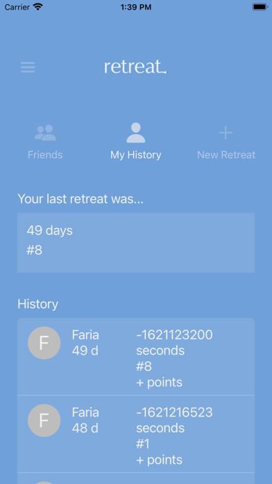 Retreat App Screenshot