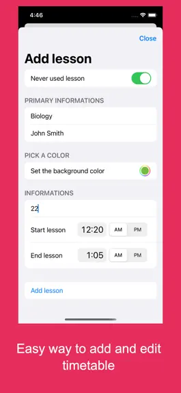 Game screenshot Timetable school apk