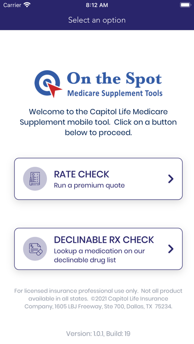 CLIC Medicare Supplement Screenshot