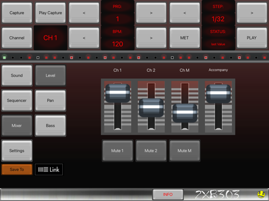 2XB303 Bass Sequencer EDM-303 iPad app afbeelding 4