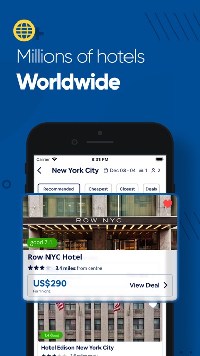 Last minute hotel booking Screenshot