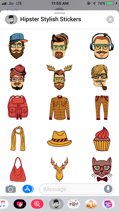 Hipster Stylish  Stickers Screenshot