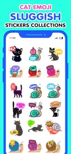 Animated Sluggish Cat Emoji screenshot #2 for iPhone