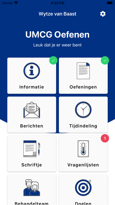 Telerevalidatie UMCG Screenshot
