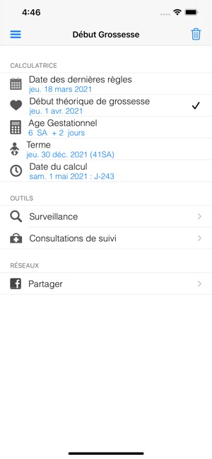 Age Gestationnel dans l'App Store