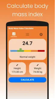 body mass index calculator app iphone screenshot 1