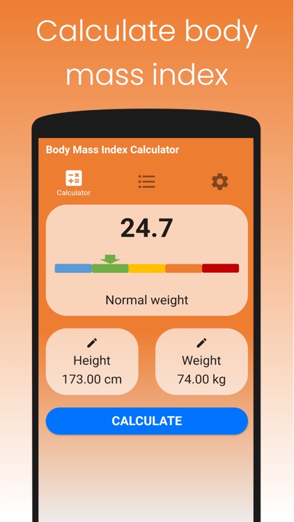 Body Mass Index Calculator App