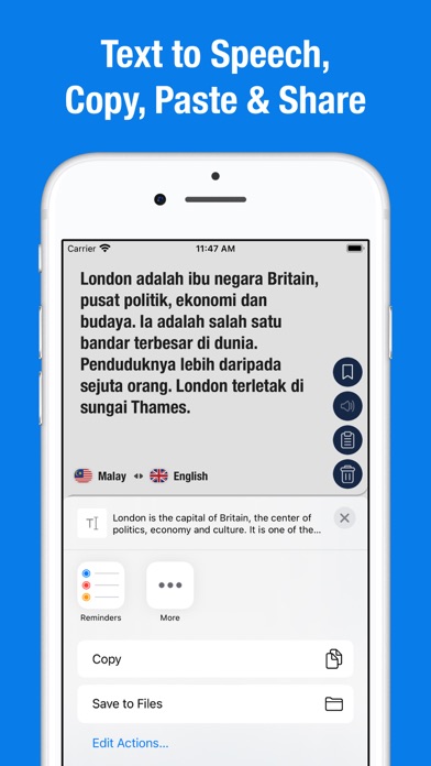 English to Malay Translator. Screenshot