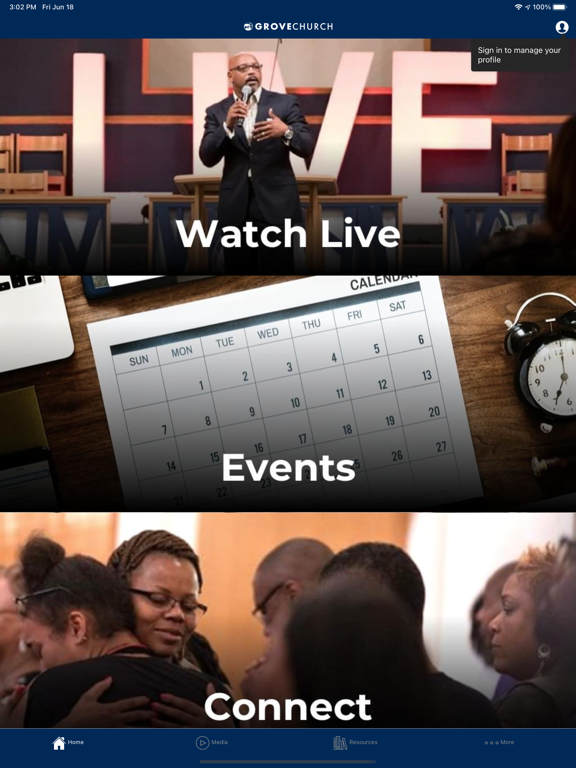 Grove Church VA iPad screenshot 1 - Lifestyle app