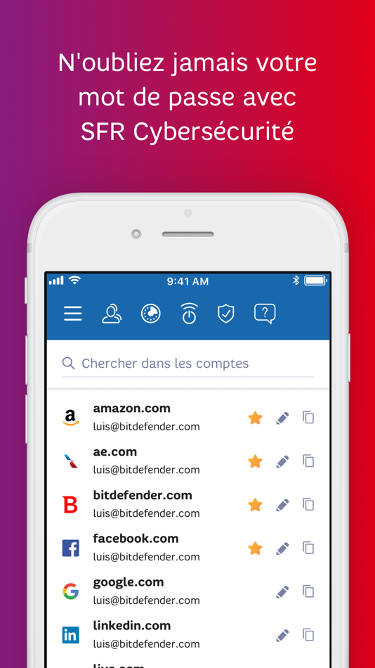 #1. SFR Cybersécurité – Password (iOS) By: SFR