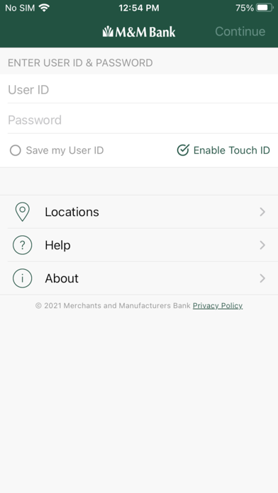 M&M Bank Mobile Screenshot