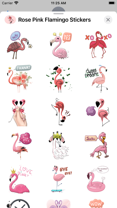 Rose Pink Flamingo Stickers Screenshot