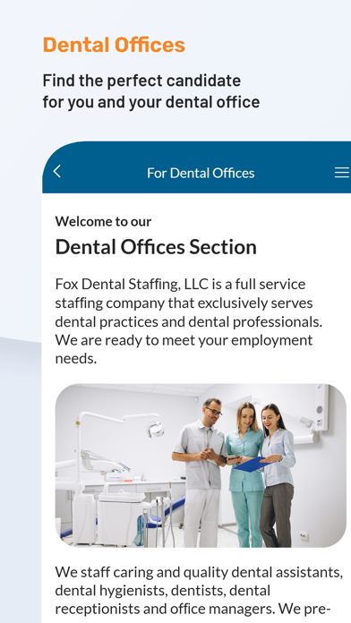 Fox Dental Staffing Screenshot