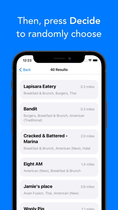 Decide - Restaurant Roulette Screenshot
