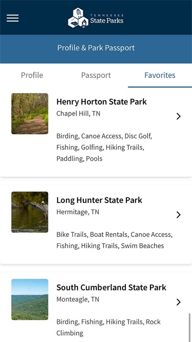 TN State Parks Screenshot