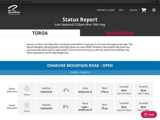 Screenshot #4 pour Mt Ruapehu Snow Report