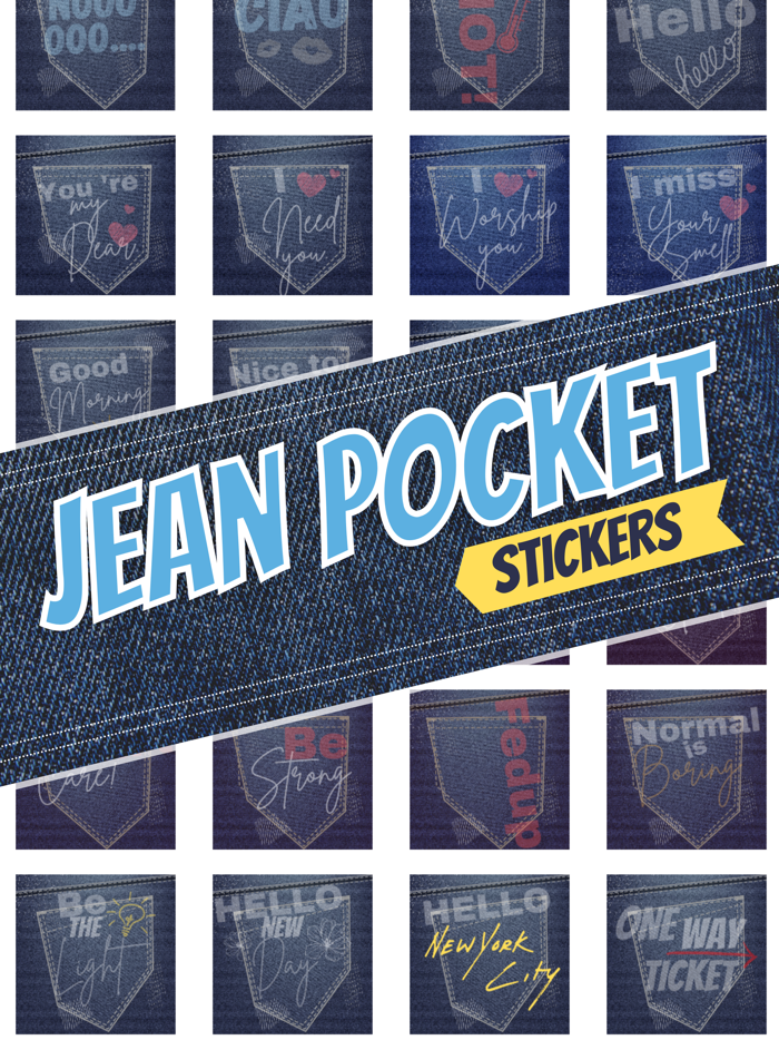 jean pocket stickers