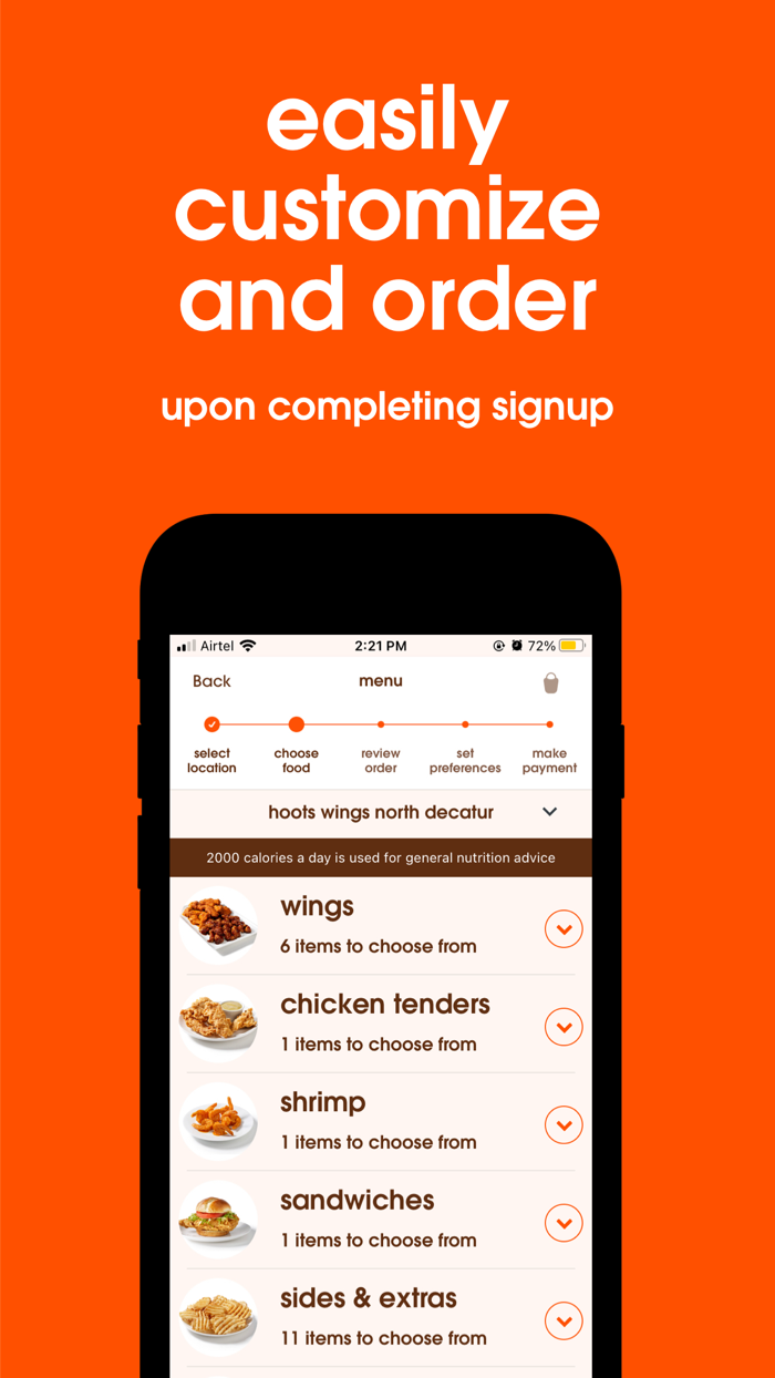 Hoots Wings Rewards and Ordering