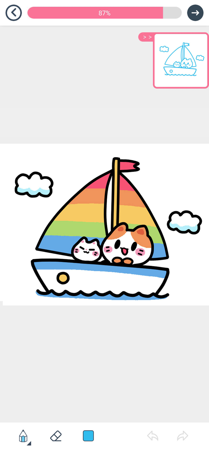 漫芽糖简笔画-二次元绘画填色涂鸦